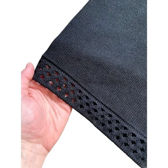 St. John Santana Knit Capri Pant Detail on Hem Black Sz 14 - Picture 2 of 6